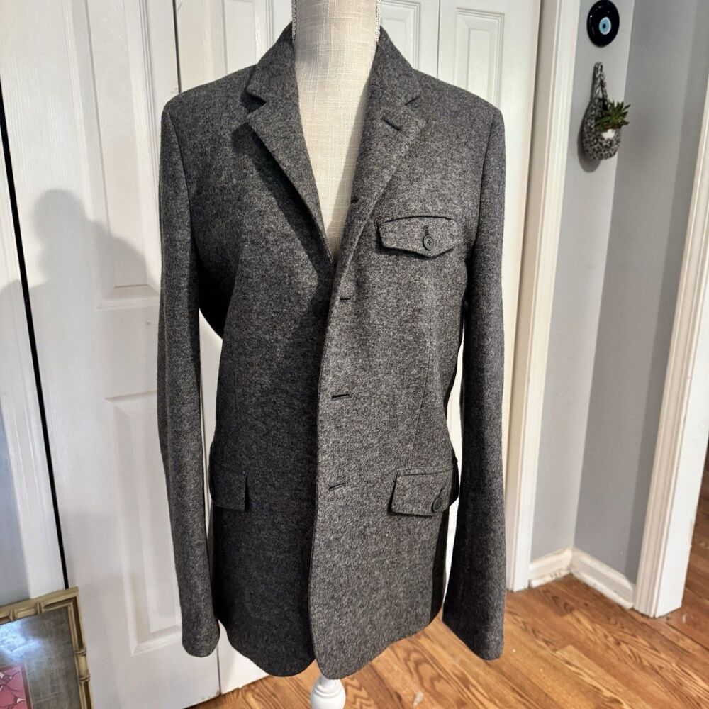 Massif Mens Grey Tweed Wool Blend Blazer Jacket Size M/36